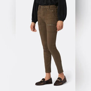Joie Women’s High-Rise Park Skinny Utility Pants in Fatigue Green Size 24